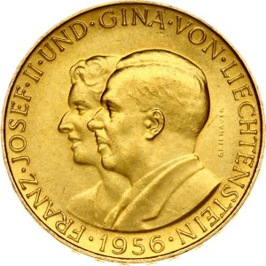 Liechtenstein 25 Franken 1956 Franz Josef II and Princess Gina