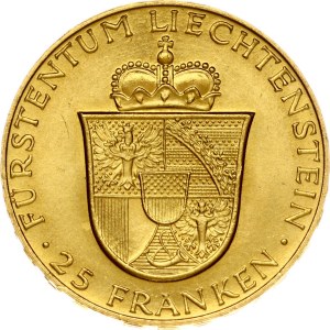 Liechtenstein 25 Franken 1956 Franz Josef II and Princess Gina