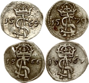 Lithuania Dwudenar 1566-1570 Vilnius Lot of 4 coins