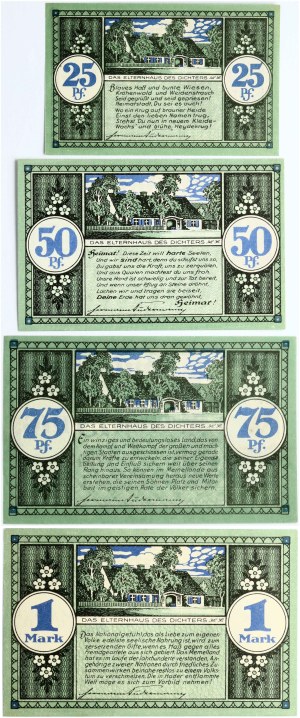 Prussian Lithuania 25 Pfennig - 3 Mark 1921 Tilsit & Shilutes Notgelds Lot of 8 pcs