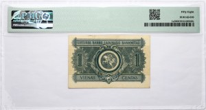 Lithuania 1 Centas 1922 PMG 58 Choice About Unc