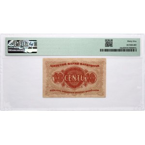 Lithuania 10 Centu 1922 PMG 35 Choice Very Fine