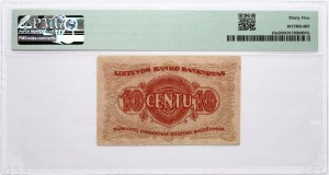 Lithuania 10 Centu 1922 PMG 35 Choice Very Fine