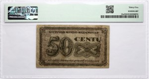 Lithuania 50 Centu 1922 PMG 35 Choice Very Fine
