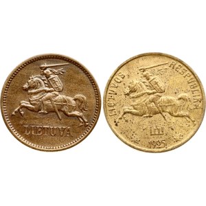 Lithuania 10 Centu 1925 & 5 Centai 1936 Lot of 2 coins