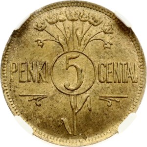 Lithuania 5 Centai 1925 NGC MS 64