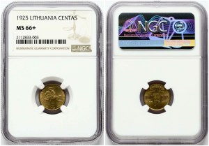 Lithuania 1 Centas 1925 NGC MS 66+