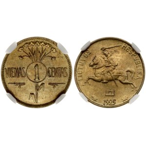 Lithuania 1 Centas 1925 NGC MS 66+