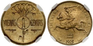 Lithuania 1 Centas 1925 NGC MS 66+
