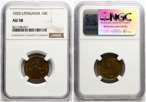 Lithuania 10 Centu 1925 NGC AU 58