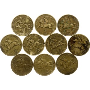 Lithuania 10 Centų 1925 Lot of 10 Coins