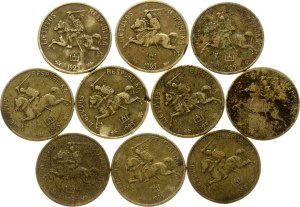 Lithuania 10 Centų 1925 Lot of 10 Coins