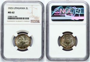 Lithuania 2 Litu 1925 NGC MS 62