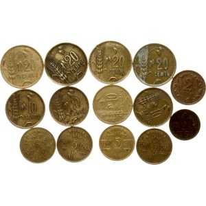 Lithuania 1 - 20 Centu 1925-1936 Lot of 14 coins
