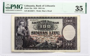 Lithuania 100 Litu 1928 PMG 35 Choice Very Fine
