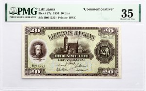 Lithuania 20 Litu 1930 Vytautas PMG 35 Choice Very Fine