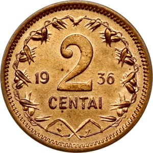 Lithuania 2 Centai 1936