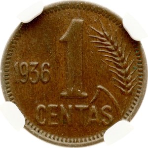 Lithuania 1 Centas 1936 NGC AU 58 BN