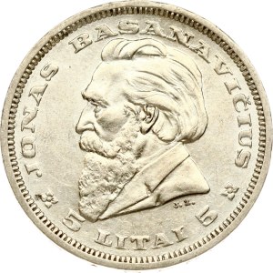 Lithuania 5 Litai 1936 Basanavicius