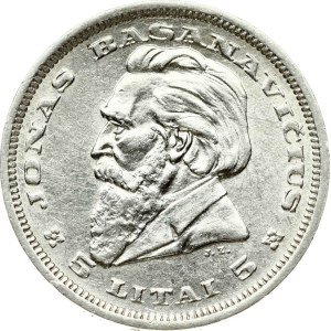 Lithuania 5 Litai 1936 Basanavicius