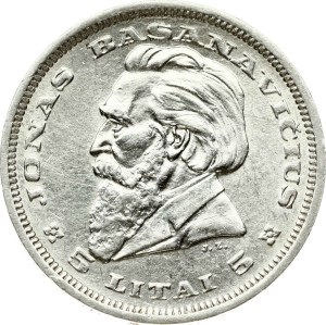 Lithuania 5 Litai 1936 Basanavicius