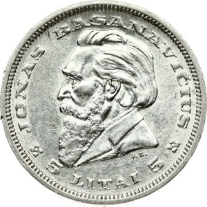Lithuania 5 Litai 1936 Basanavicius