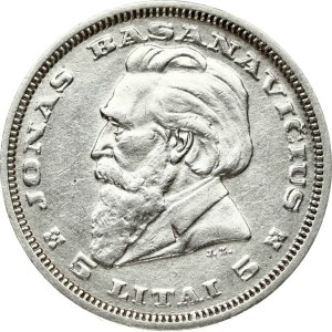 Lithuania 5 Litai 1936 Basanavicius