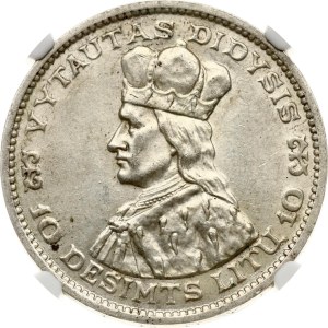 Lithuania 10 Litu 1936 Vytautas NGC AU 58