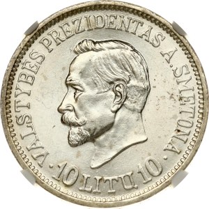 Lithuania 10 Litu 1938 Antanas Smetona NGC MS 62