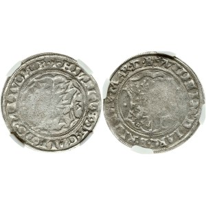 Livonia 1/2 Mark 1553 Riga NGC AU 50