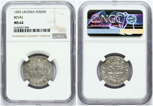 Livonia Ferding 1555 Reval NGC MS 62