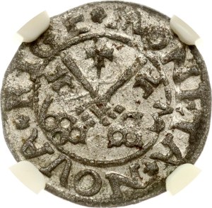 Livonia Schilling 1563 Riga NGC AU 58
