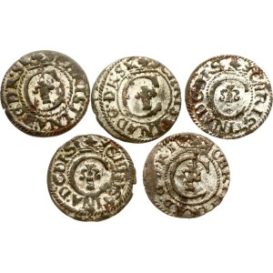 Livonia Swedish Solidus 1635 Riga Lot of 5 coins