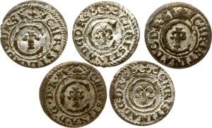Livonia Swedish Solidus 1635-1640 Riga Lot of 5 coins