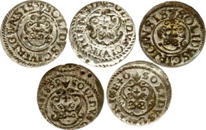 Livonia Swedish Solidus 1635-1640 Riga Lot of 5 coins