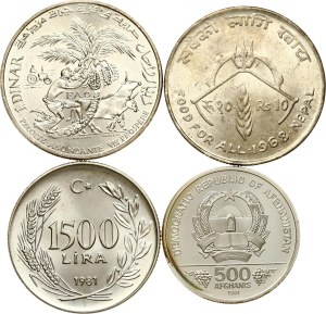 Nepal 10 Rupees 2025 (1968) FAO with Coins of Different Countries Lot of 4 coins