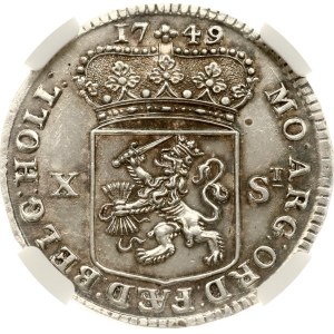 Netherlands Holland 10 Stuivers 1749/8 NGC UNC DETAILS