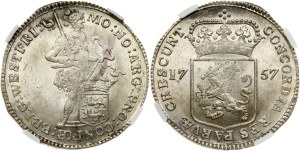 Netherlands West Friesland Silver Ducat 1757 NGC MS 64