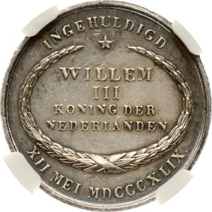 Netherlands Medal 1849 Coronation NGC UNC DETAILS