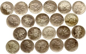 Netherlands 5 Cents 1850-1869 Lot of 21 coins