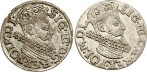 Poland Trojak 1622 Krakow Lot of 2 coins
