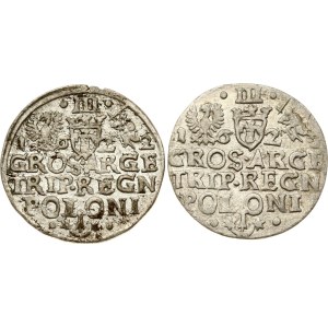 Poland Trojak 1622 Krakow Lot of 2 coins