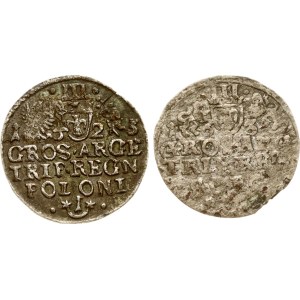 Poland Trojak 1623 Krakow & Trojak 1632 Elblag (R) Lot of 2 coins