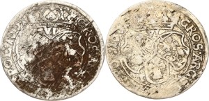 Poland Szostak 1661 TT (R) Lot of 2 coins