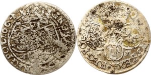 Poland Szostak 1662 AT & 1664 AT Lot of 2 coins