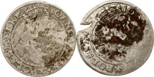 Poland Szostak 1663 AT & 1666 AT Lot of 2 coins