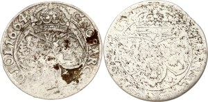 Poland Szostak 1664 & 1667 TLB Lot of 2 coins