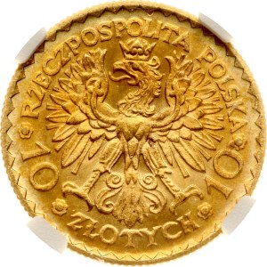 Poland 10 Zlotych 1925 Boleslaw Chrobry (R2) NGC MS 65