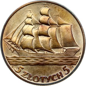 Poland 5 Zlotych 1936 Gdynia Seaport