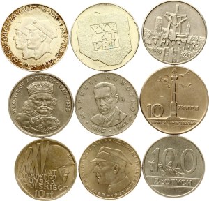 Poland 10 - 10000 Zlotych 1965-1990 Lot of 9 coins